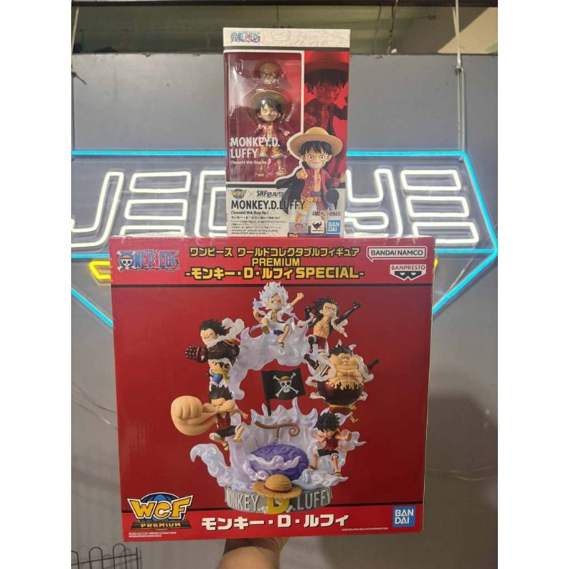 One Piece World Collectable Figure Premium & WCF x S.H.Figuarts Monkey D. Luffy (SET)